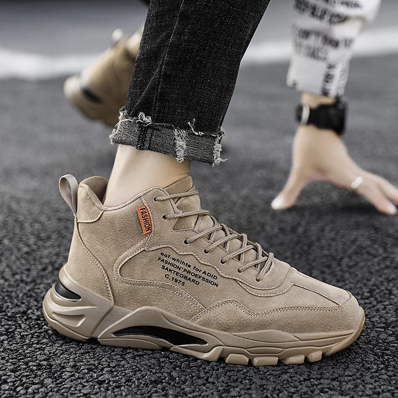 

2021 New High-top Men's Shoes Autumn and Winter Casual Shoes Men's Old Shoes Trend Men's Shoes Casual All-match Shoes Men
