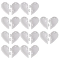 10 pieces couple keychains heart shape silicone mold for diy keychain or jewelry earring necklace pendant handmade craft