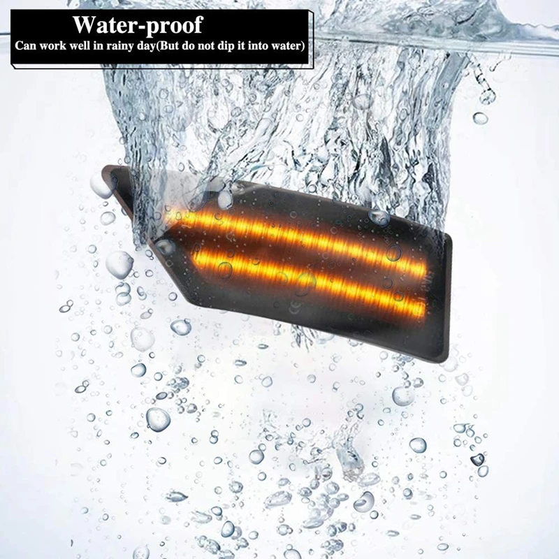 

Amber LED Front Bumper Side Marker Lights Lamp Assembly Replacement Smoke Lens for Ford Ranger 2019-2020+