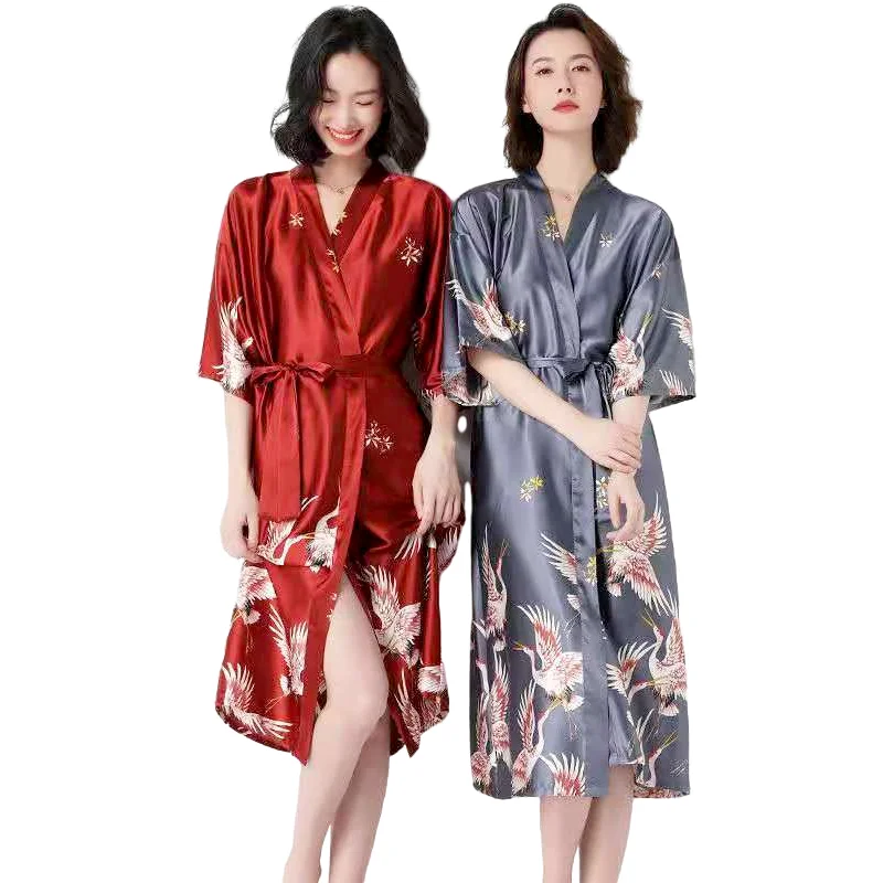 

Women Bath Towel Quick Dry Satin Wedding Sleepwear Suit Spring Lace Trim Pajama Print Nightwear Casual Home Wear Lingerie