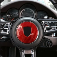 carbon fiber steering wheel decoration sticker logo decoration sticker for porsche macan panamera 718 new cayenne accessories