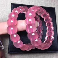 natural rose quartz pink bracelet mozambique star light stretch woman 13x10mm clear rectangle beads crystal aaaaa