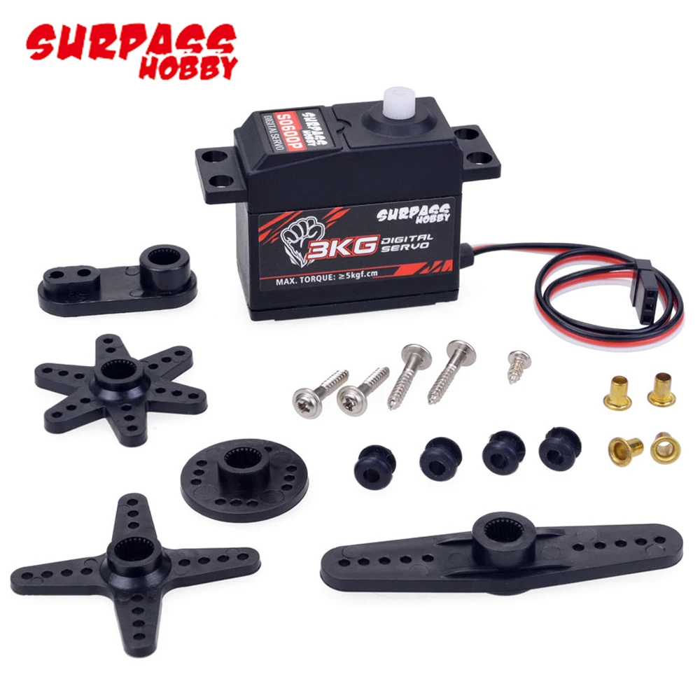 Цифровой сервопривод Surpass Hobby S0300P, 25T, 4,8-6,0 В, 3 кг, пластиковая шестерня, для радиоуправляемых машинок 1/12, 1/14, самолетов, лодок, внедорожников, багги-игрушек