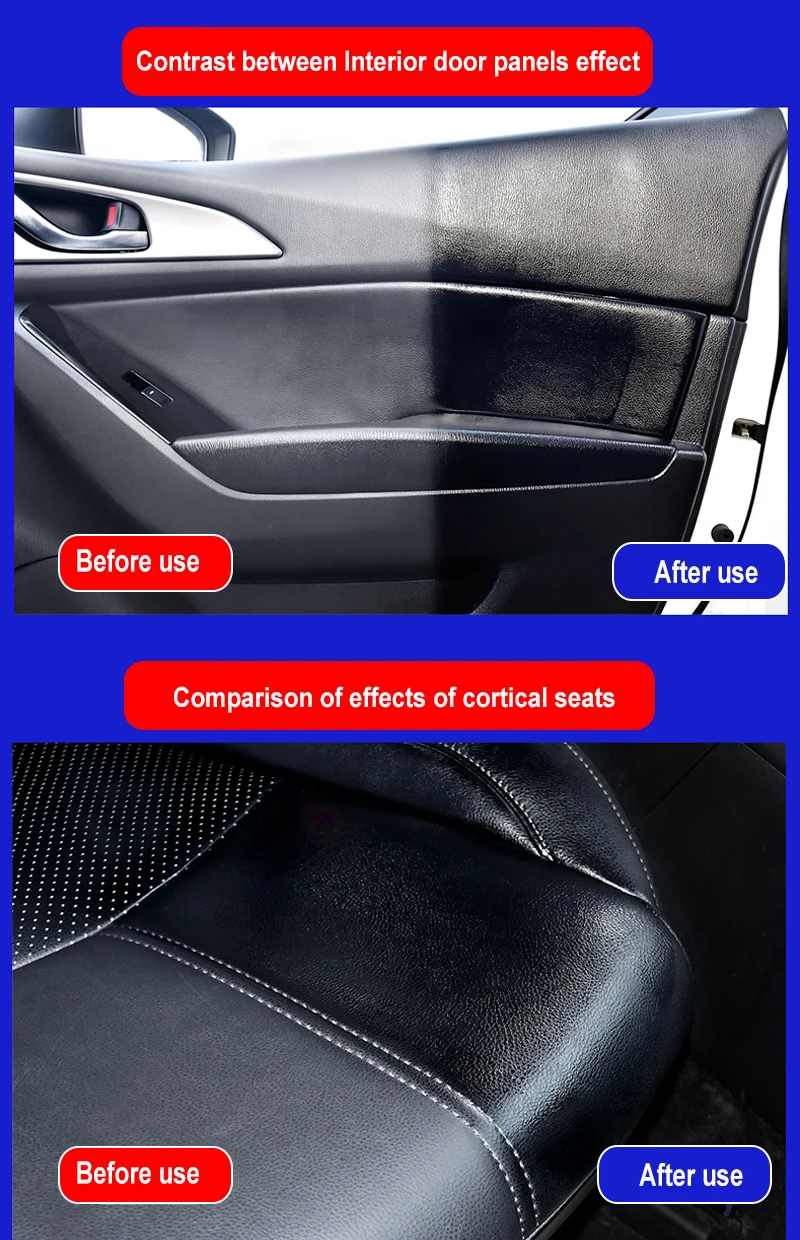 

60ml Automobile Plastic Retreading Agent Automobile Interior Trim Instrument Panel Cleaner Automobile Seat Leather Tire Cleaner