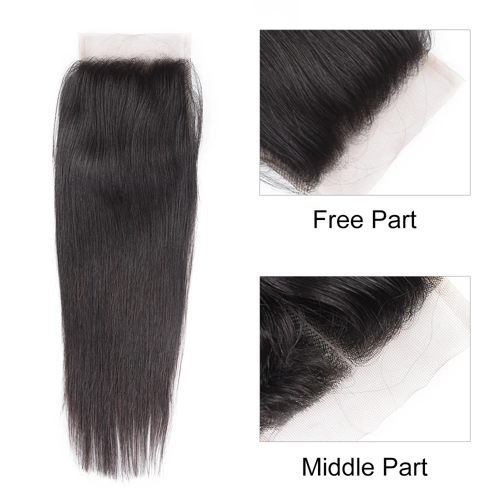 PEERLESS Virgin Hair бразильские Прямые переплетенные 3 пряди с закрытием 4*4 швейцарские кружевные натуральные необработанные человеческие волосы для наращивания