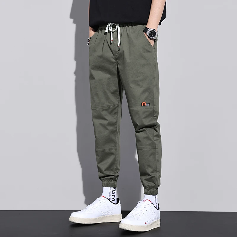 

2021 Classic Men Pants Spring New Business Comfortable Cotton Elastic Straigh Trousers Casual Loose Beamed Wide Leg Harem Pants