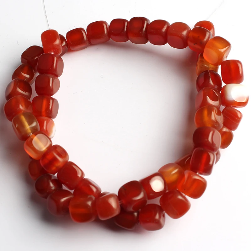 6-8 мм Гладкие квадратные красные Агаты оникс свободные разделительные бусины для