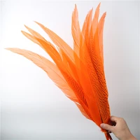promotion 50pcslot high quality silver pheasant feathers 20 22inch50 55cm craft party diy wedding christmas plume