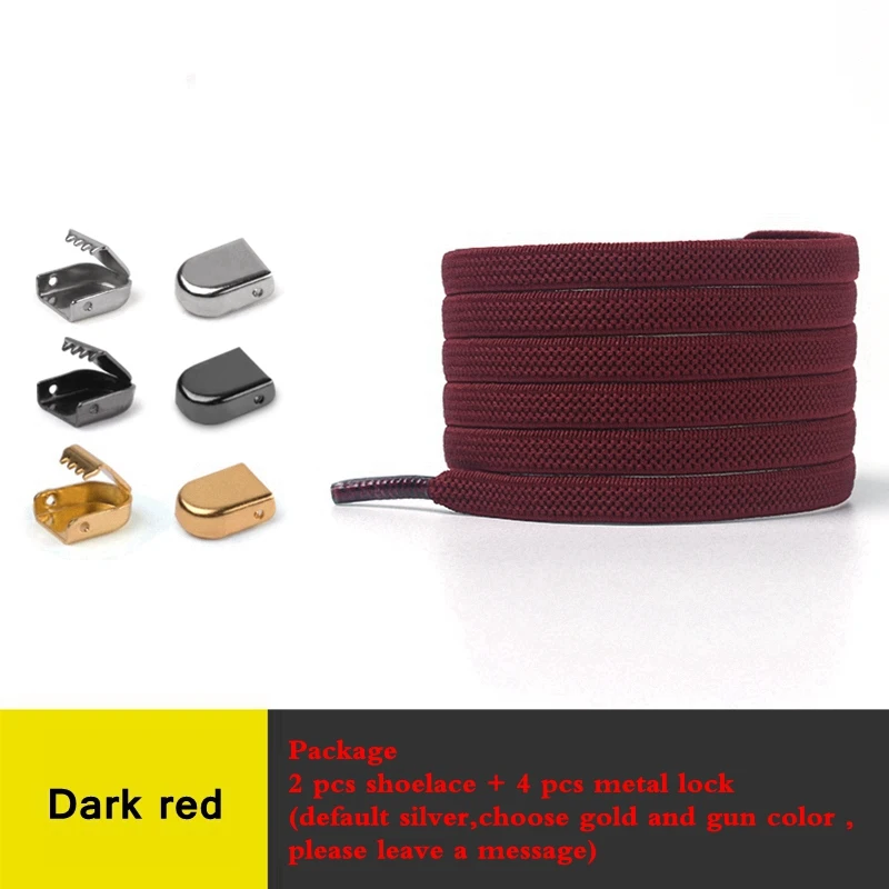 Dark red 1 пара шнурки без завязок эластичные шнурки для обуви для детей и взрослых унисекс плоские туфли кружевные уличные кроссовки для отдыха быстрозащитные ленивые шнурки - Цвет: Dark red