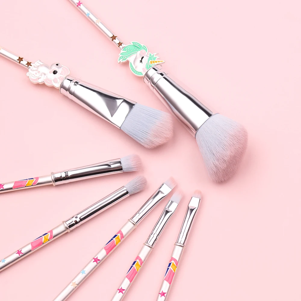 Бесплатная доставка набор кистей для макияжа с единорогом пудра основа теней