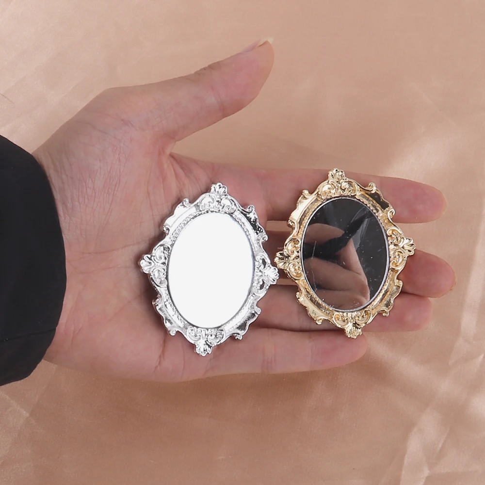 Винтажные зеркальные металлические броши золотого и серебряного цвета для