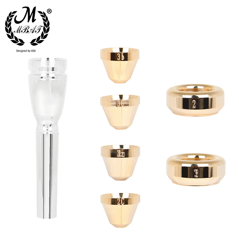 

M MBAT труба позолоченный мундштук Мэг 7C Баха мундштук латунный инструмент Аксессуары Черный Высококачественная упаковка коробка из воловье...