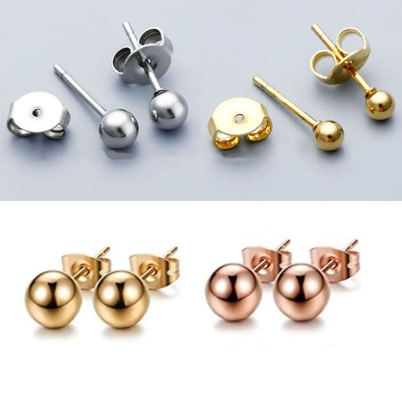 Серьги гвоздики из хирургической стали в стиле панк Козелок Уха для пирсинга