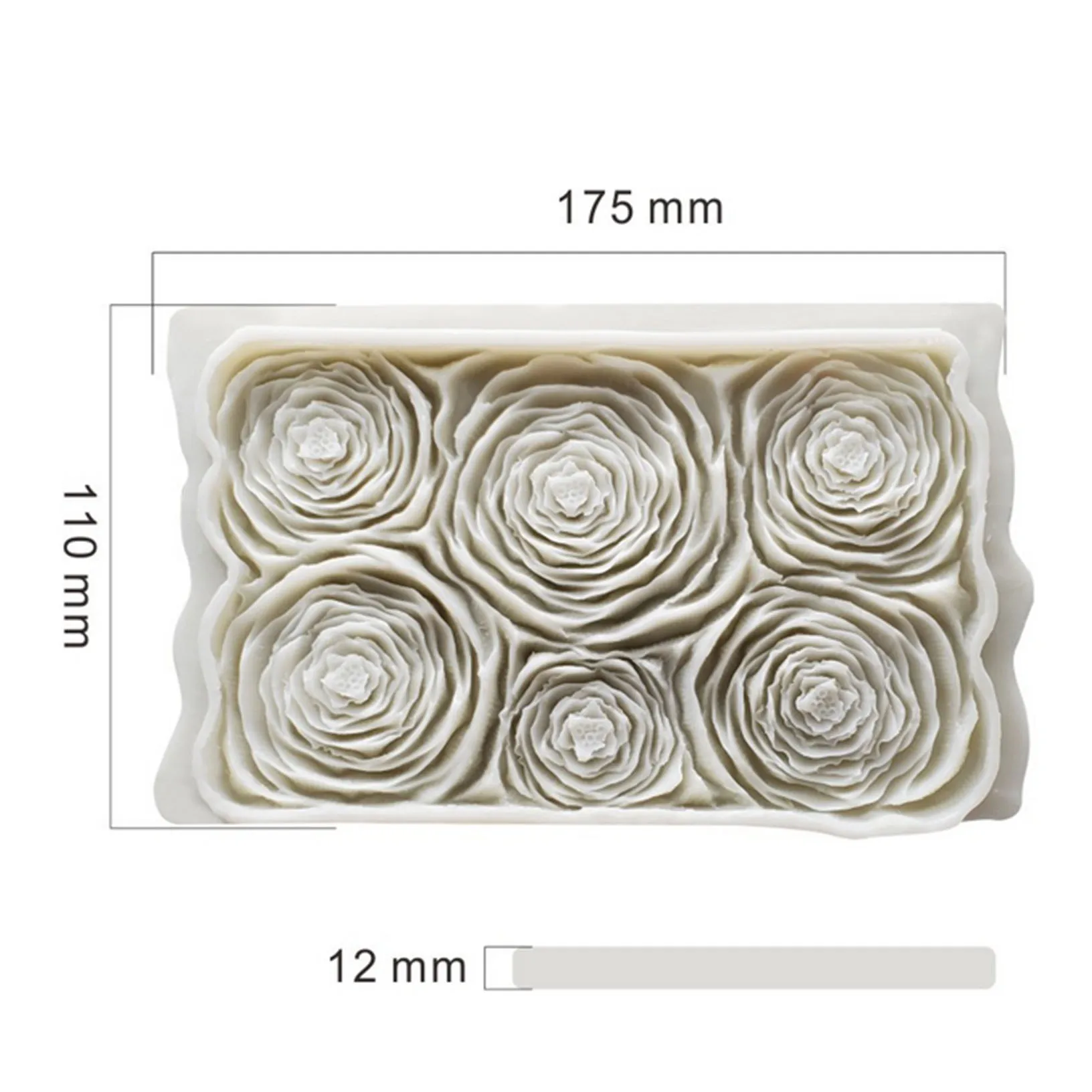 3D Розочка форма цветок Силиконовая Форма торт кайма для мастики украшения в виде