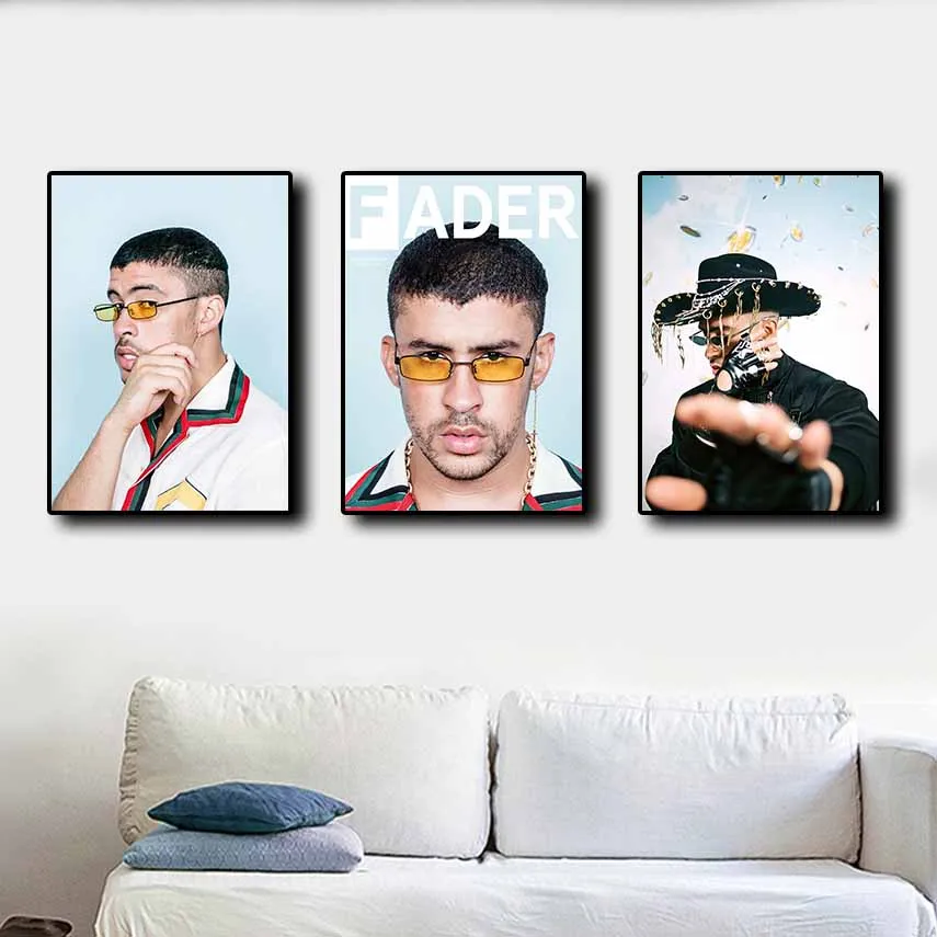 Портрет известного музыкального художника звезда плохой Кролик картина плакаты