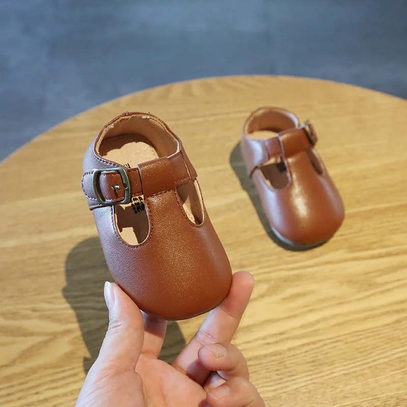 Детская кожаная обувь Осенняя детская для девочек Обувь принцессы с мягкой