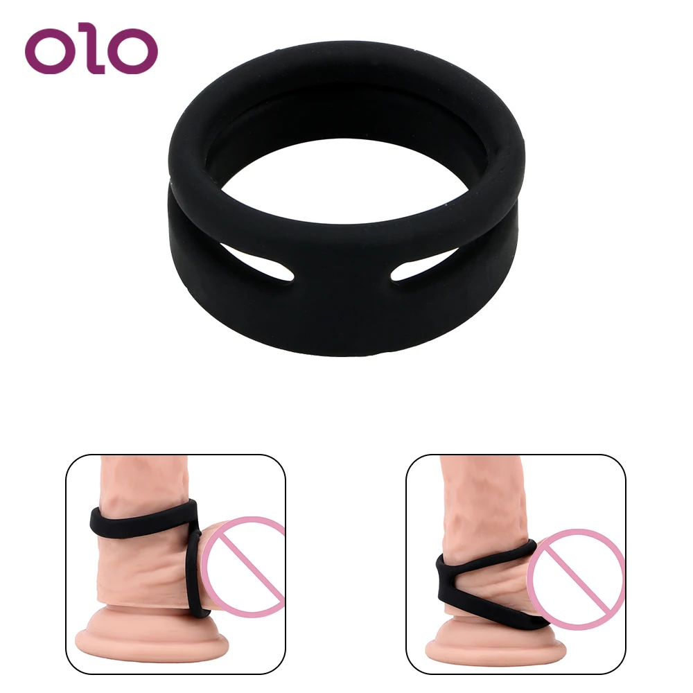 Оло Силиконовые Кольца для пениса целомудрия клетка Мужская задержка увеличения