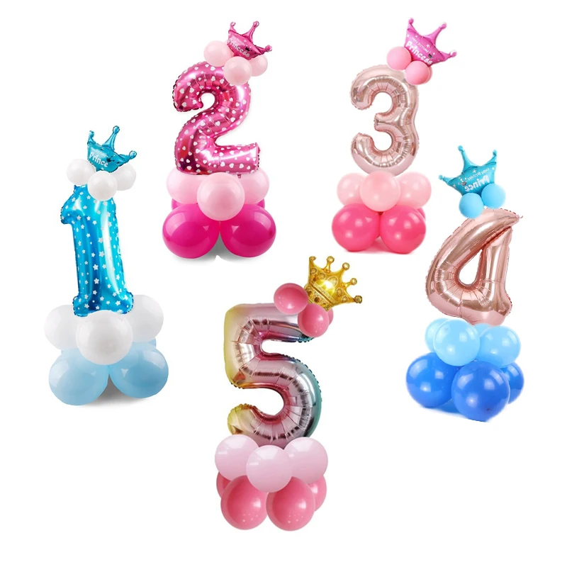 1 комплект синий розовый градиентный шар из алюминиевой фольги уплотненный