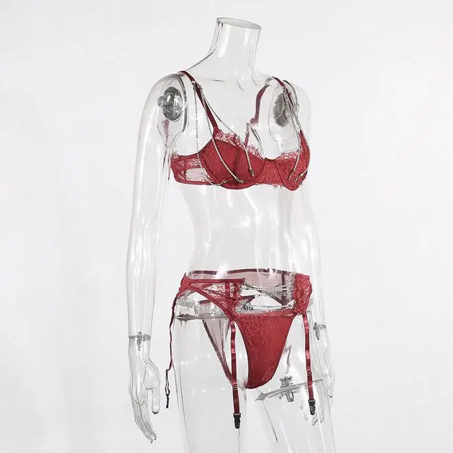 Комплект женского нижнего белья SAY MORNING кружевной бюстгальтер пуш-ап с подвязками