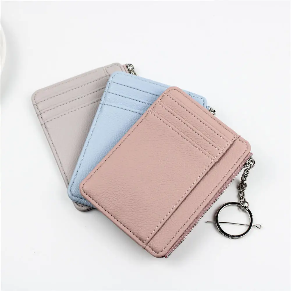 

2021 New Small Card Holder Unisex Zipper Business Card Case Men Credit Portable Mini Cards Holder Wallet Coin Purse