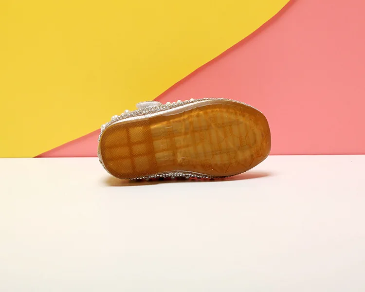 

Baby Rhinestone Leather Shoes Soft Bottom Baby Princess Toddler Shoes 0-3 Years Old Children Leather Shoes