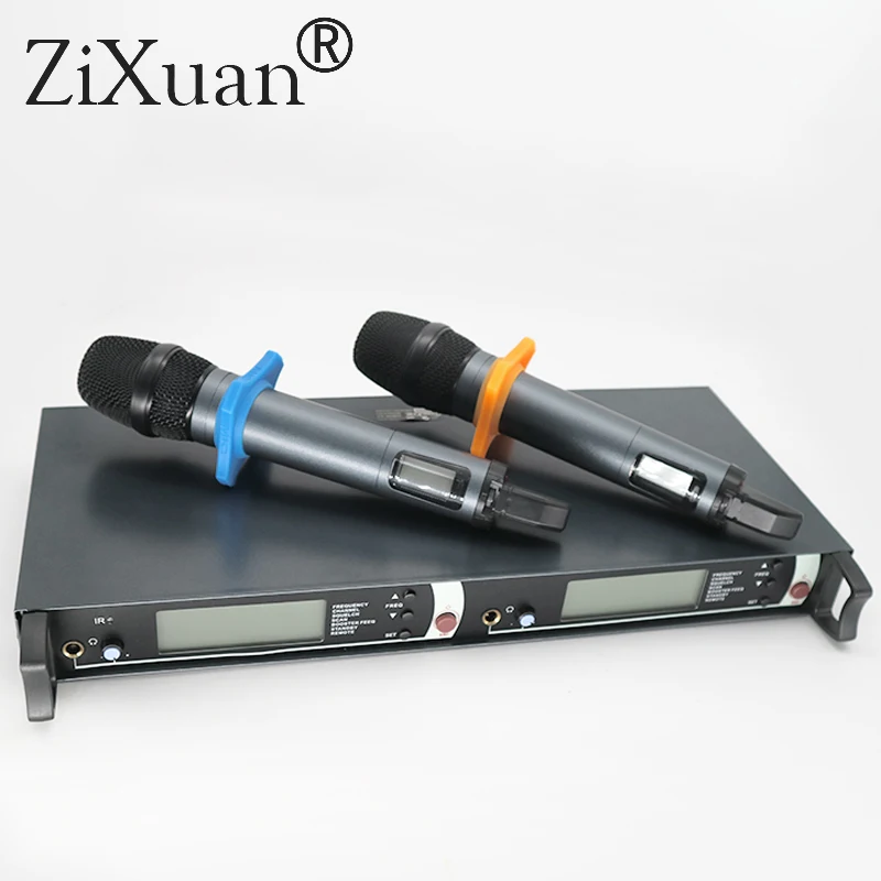 Черный Профессиональный EM2500 SKM100G3 EM2052 True Diversity UHF/PLL беспроводной микрофон с двойной e835 ручной передатчик Mic - Цвет: Черный