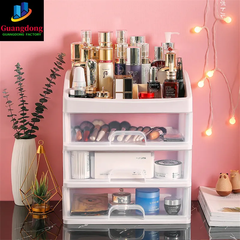

Jewelry Container Make Up Case Makeup Brush Holder Organizers Box Makeup Organizer Drawers Plastic Cosmetic Storage Box Rack