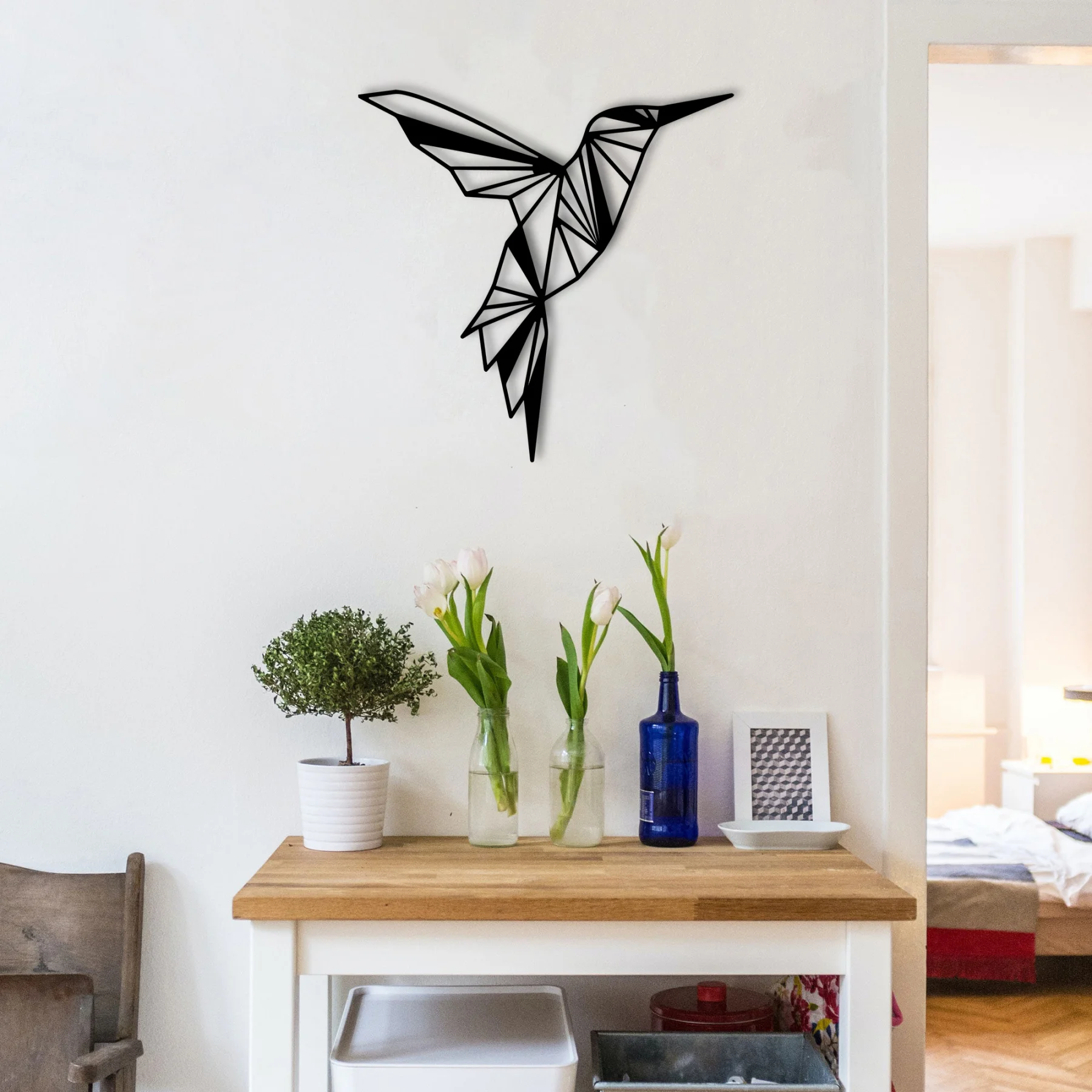 

Птица Humming, геометрическое подвесное украшение в виде диких животных, металлическое настенное искусство, домашний декор, интерьер, офисное ...