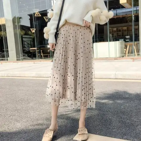 2020 летние женские юбки из пряжи и тюля бархатная плиссированная сетчатая юбка с