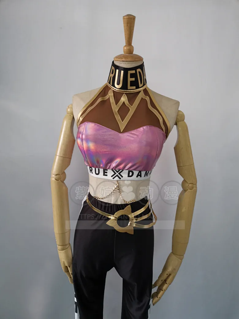 

LOL Akali TRUE DAMAGE Qiyana Cosplay Costume Full Uniform Adult female Women Halloween Carnival Outfit Custom Made