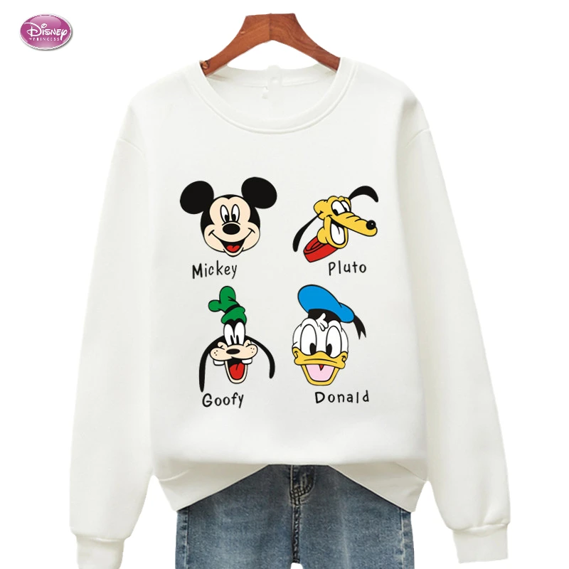 

Disney Anime Mickey Mouse Donald Duck Goofy Kawaii Sweatshirt for Girls Long Sleeve Sudadera Vintage Mujer 2021 Autumn Winter