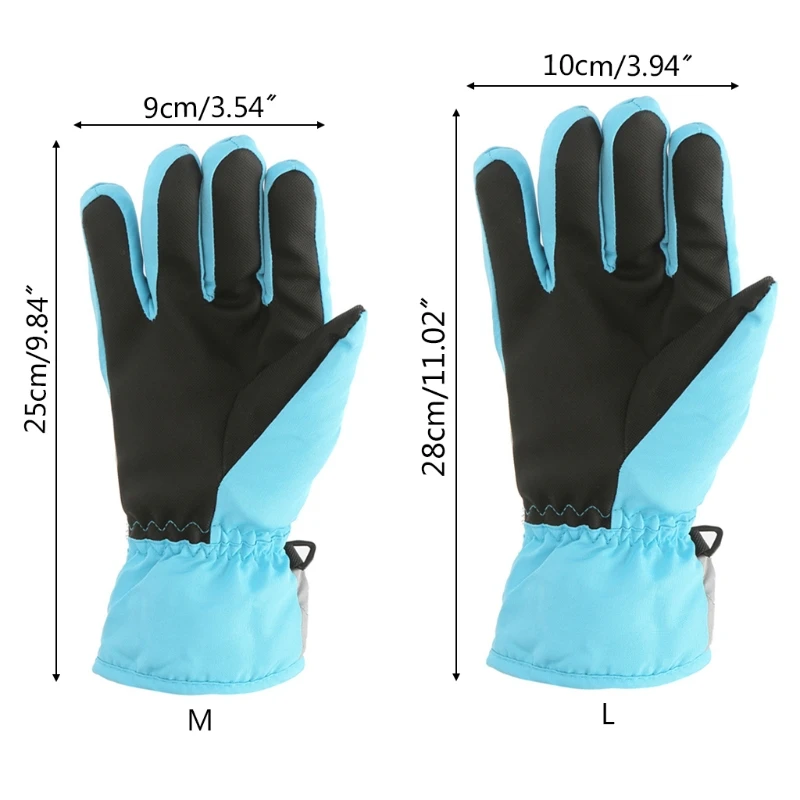

Kids Children Winter Thicken Warm Mountain Snowboard Ski Gloves Windproof Waterproof Full Finger Mittens for Outdoor Sports