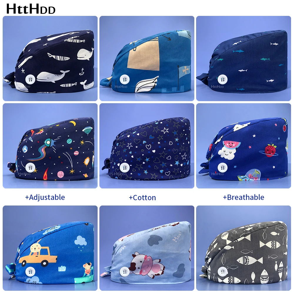 

Красота салон печати workhat унисекс из эластичного хлопка для маленьких девочек и мальчиков для ухода за домашними животными Кепки медицинск...