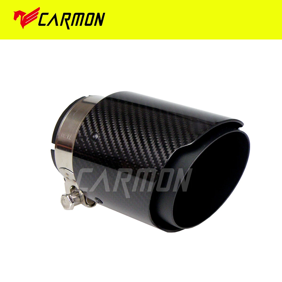 

Glossy Twill Carbon Fibre Car Exhaust Tip Black Coated Stainless Steel Muffler Tip Tail Pipe For BMW BENZ AUDI Car Accessories