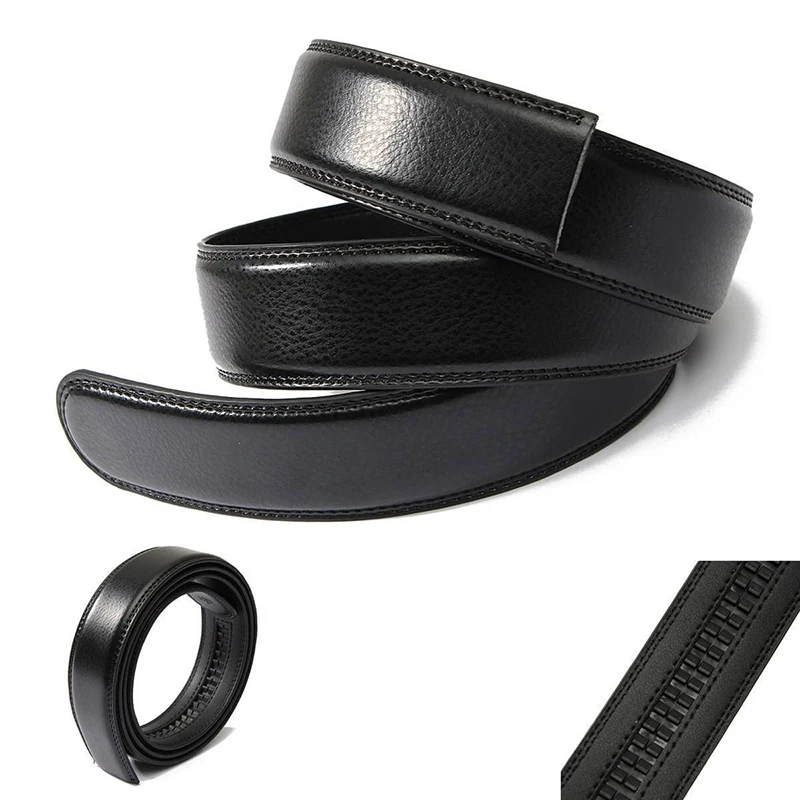 

3.5cm Wide Men's Genuine Split Leather No Without Buckle harajuku Belt Belt Black Waist 125-130cm Brown Belts Automatic Bod H1C0