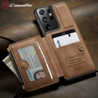 wallet case for samsung galaxy s21 ultra s21 fe s21 5g caseme card slot zipper leather wallet for galaxy s20 s10 s9 stand cover
