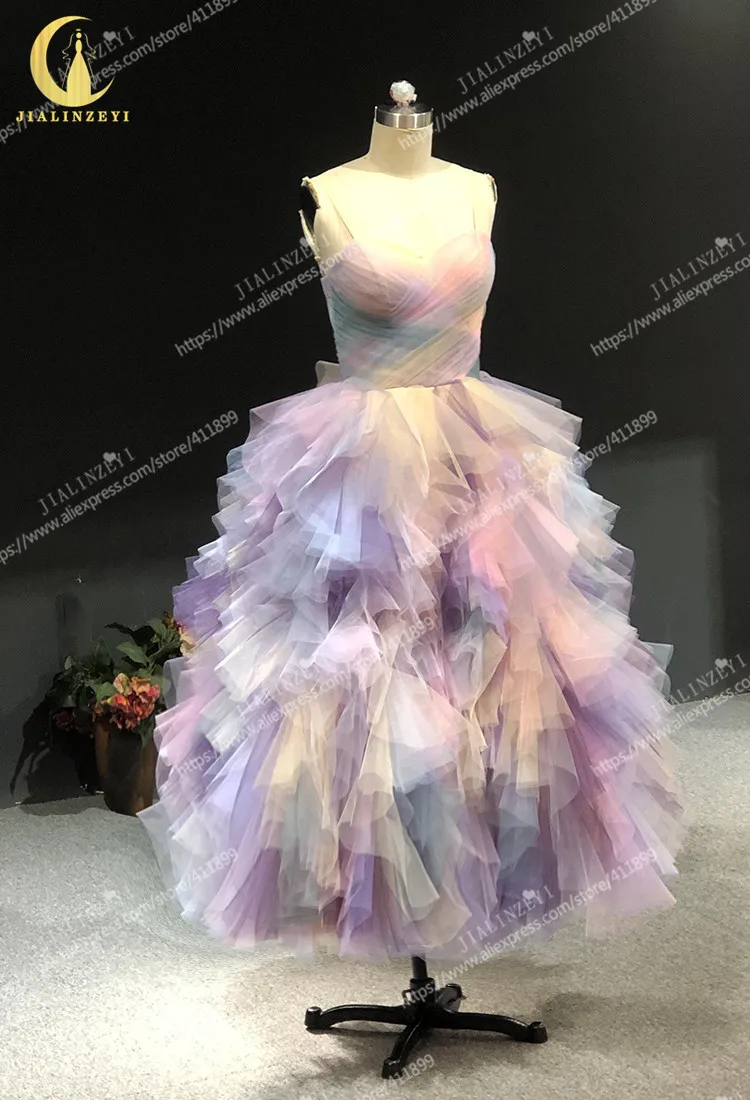 Rhine real Pictures Marchesa Straps Colorful  robes de bal Prom Dresses платье 2021 Party Dress