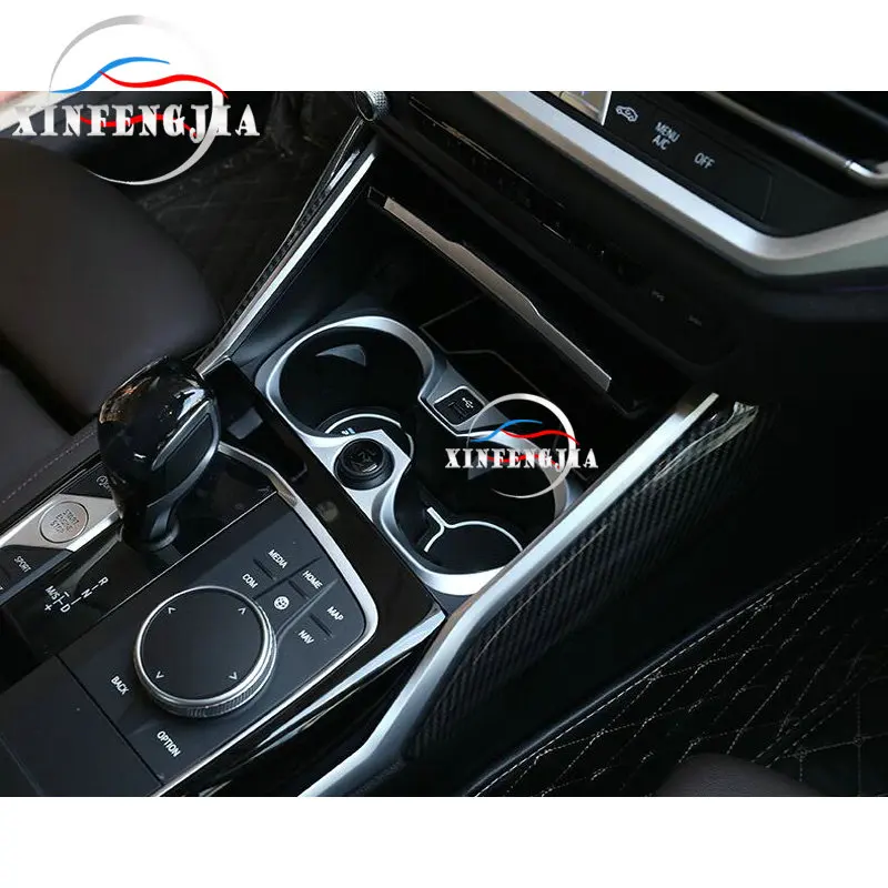 

For BMW 3 Series G20 19-20 ABS Car Interior Central Water Cup Holder Frame Trim Silver Only LHD
