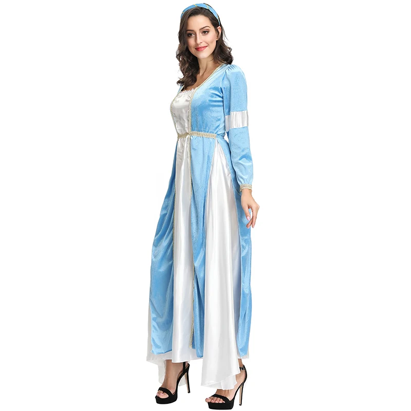Длинное платье принцессы эпохи средневековья с длинным рукавом|Костюмы из