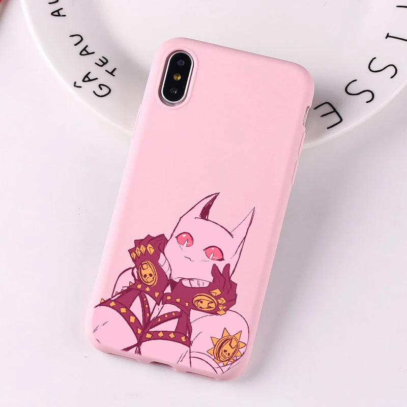 JOJO 39 s причудливые Приключения японский чехол для телефона аниме для iPhone 7 8 6 plus 6s X XS max XR 5 5S SE розовый белый цвет