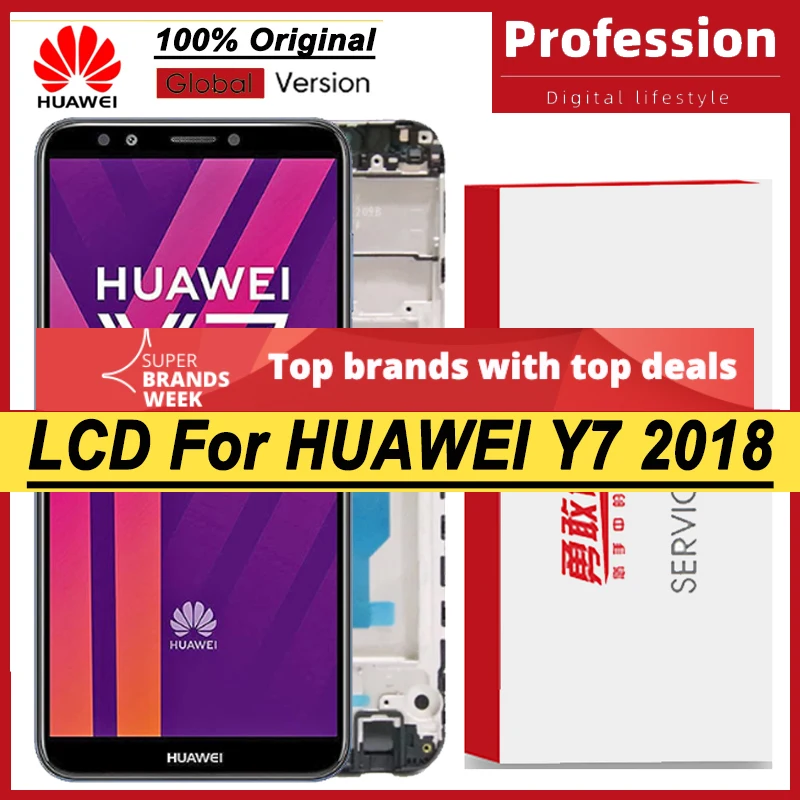 100% Оригинальный 5 99 дюймовый IPS дисплей Y7 2018 с рамкой для Huawei Prime Φ LCD сенсорный