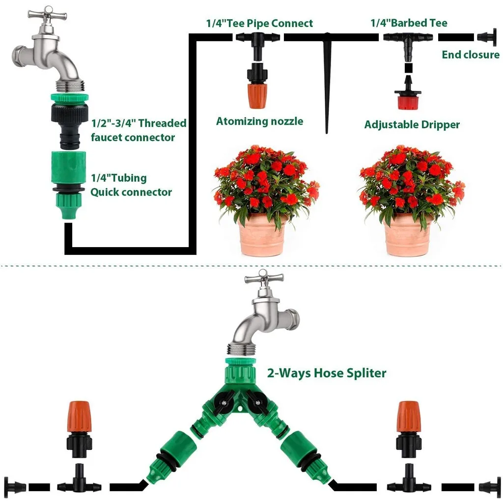 149 шт. система орошения набор садовый таймер шланг капельного капельный полив