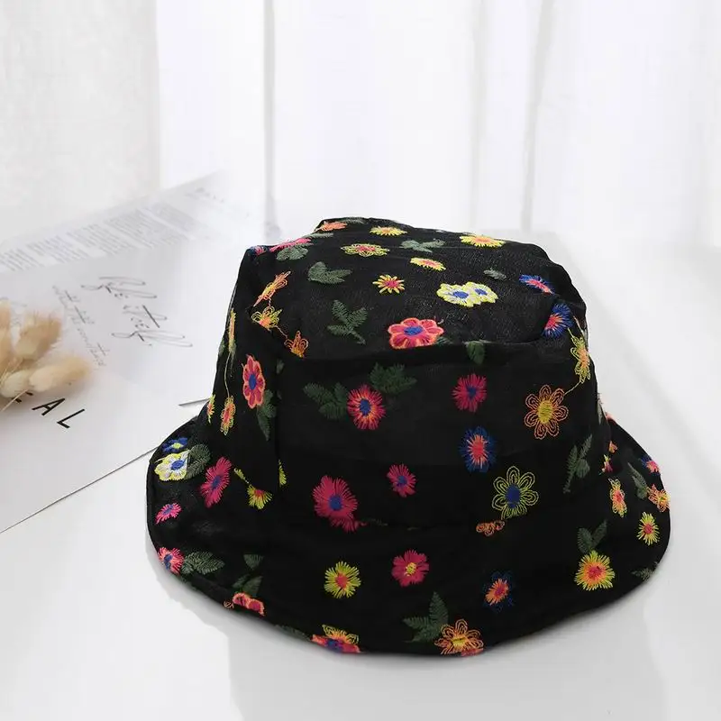 

Lace Flower Parent Child Fisherman Hat Summer Thin Sun Hat For Girls