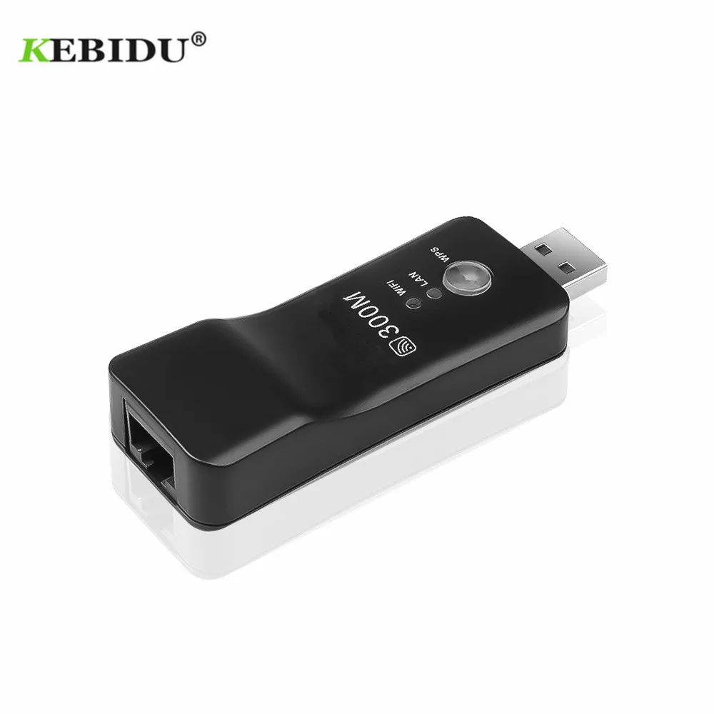 Сетевой адаптер KEBIDU 300 Мбит/с USB Wi Fi для смарт ТВ универсальный сетевой HDTV RJ45 Lan