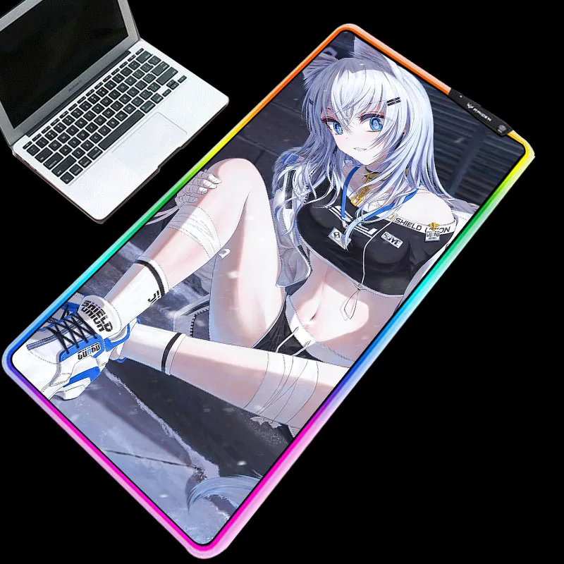 Тапочки в виде персонажа аниме Милая сексуальная девушка кошка фото Мышь Pad RGB