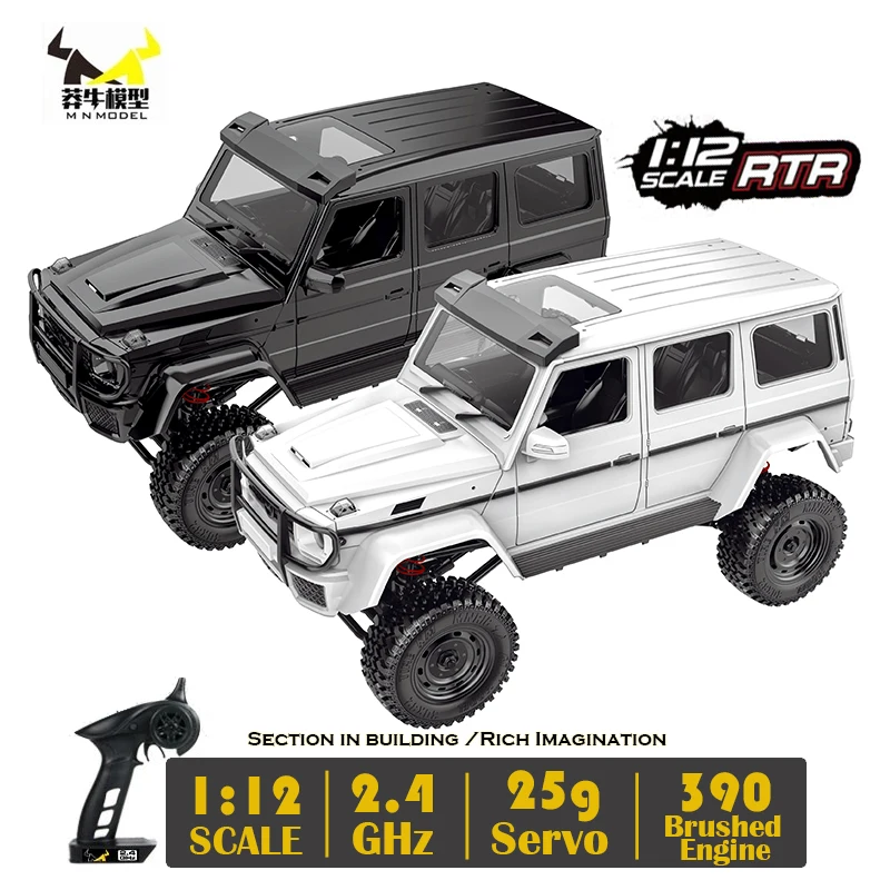 

MN RTR Car MN86 1:12 2.4G 4WD Unassembled G500 230MM Wheelbase Crawler Off Road Truck WPL MN RC Car 1/12 DIY 390 Brushed Motor