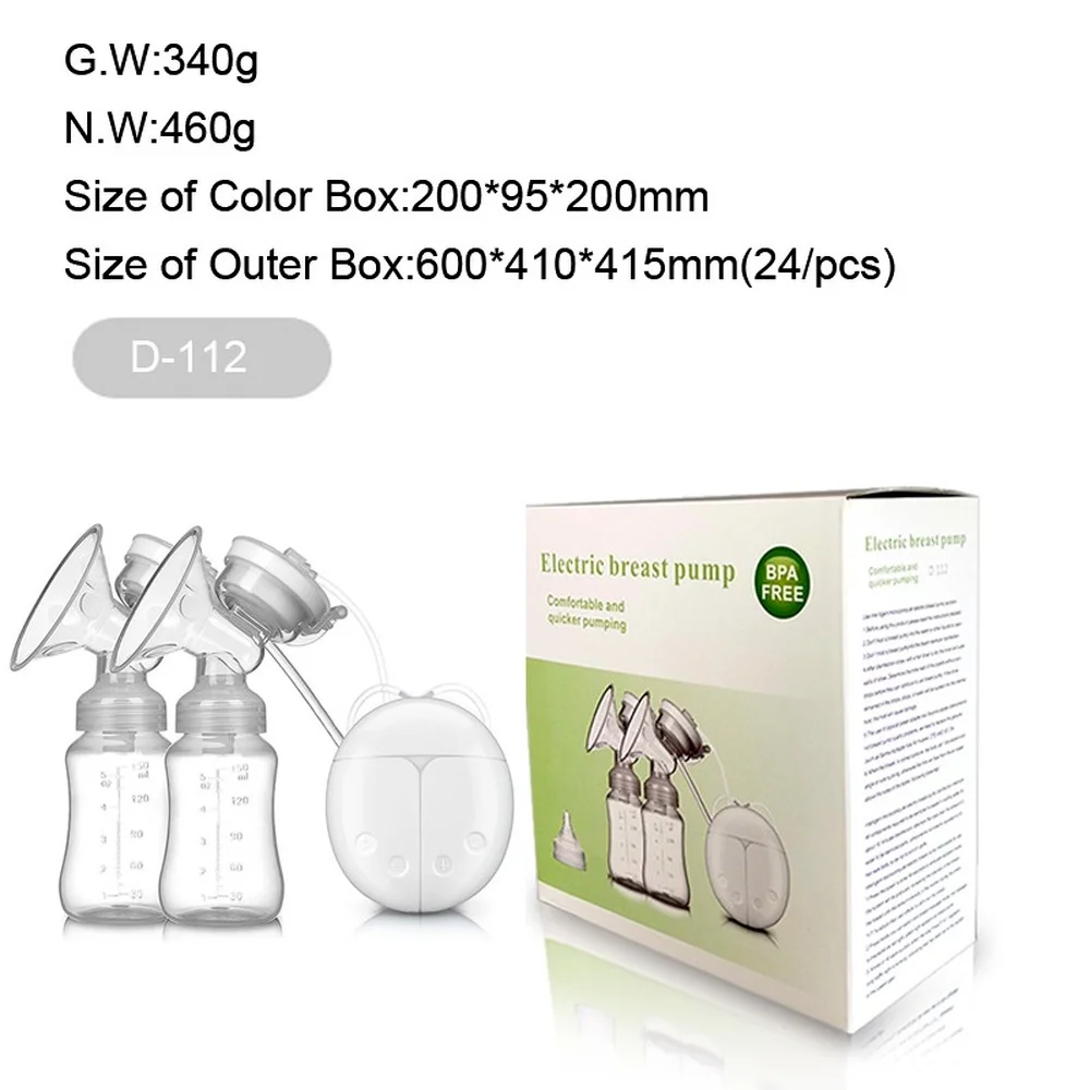 Extractor de leche el&eacute;ctrico Bilateral, bomba de leche alimentada por USB con biber&oacute;n para beb&eacute;, potente succi&oacute;n, accesorios de lactancia materna-5