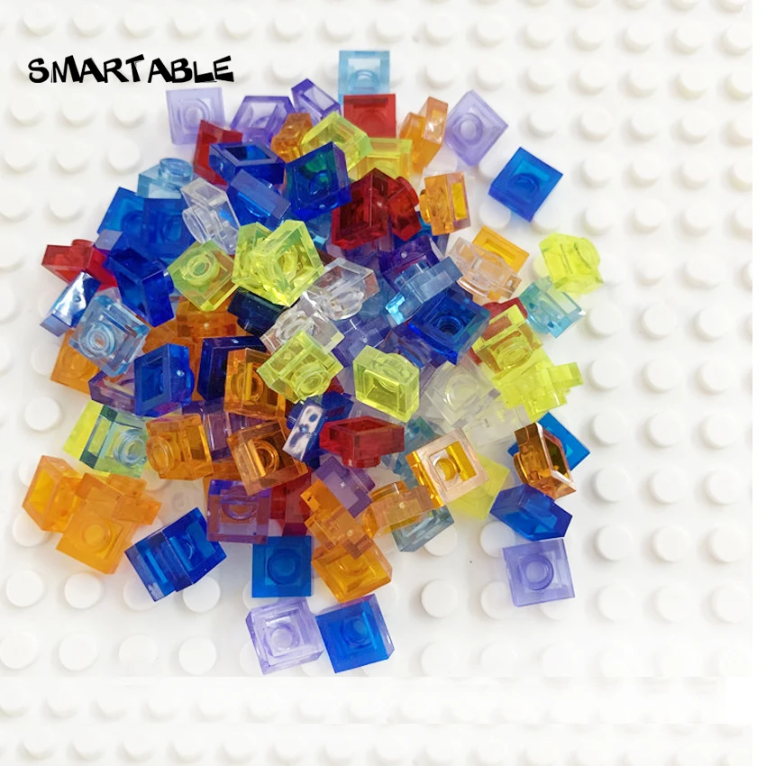 Прозрачный строительный блок Smartable россыпью 1x1 деталь MOC мозаичная игрушка для