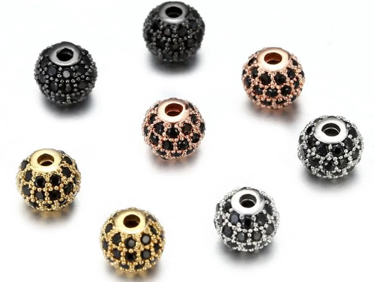 10 мм круглые микро проложить cz кубический цирконий разделительные бусины латунь