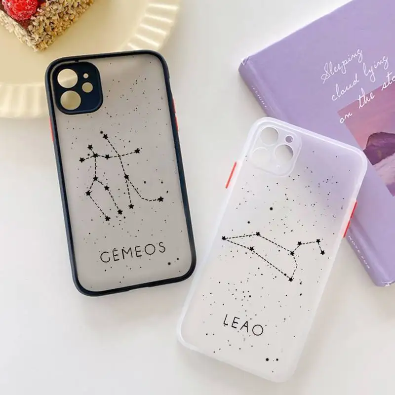 

Star Twelve constellations Phone Case matte transparent For iphone 7 8 11 12 plus mini x xs xr pro max cover